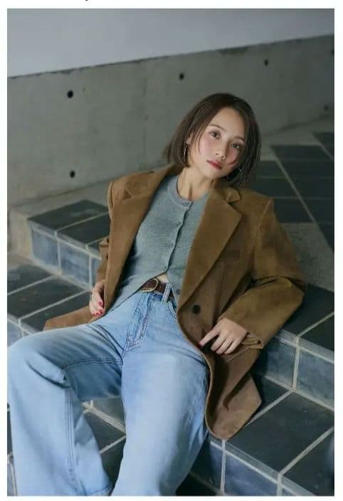 COELIE スエードライクオーバージャケット Sサイズ キャメルブラウン