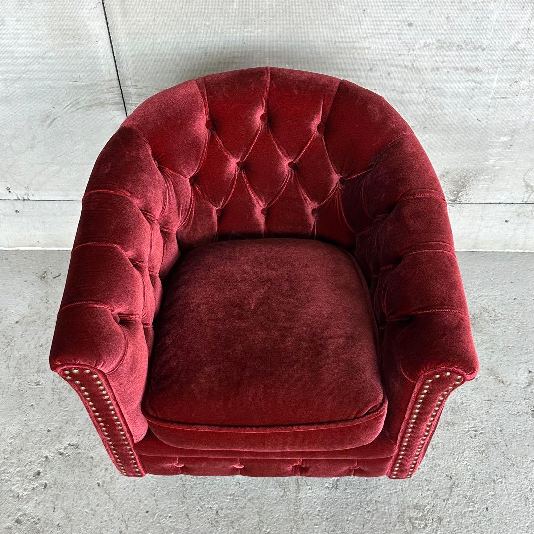 c*m様 ★VINCENT★チェスターフィールド 1Pソファ ベルベット アンテ