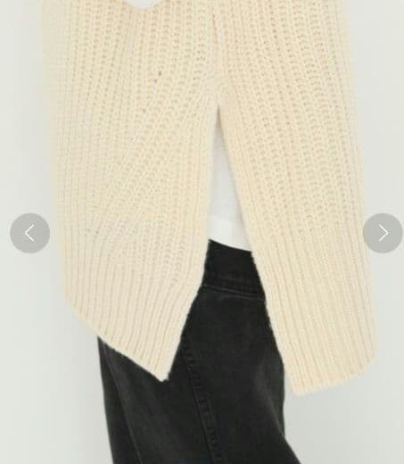 【未使用タグ付】TICCA　タートルネックリブニットベスト 　アイボリー