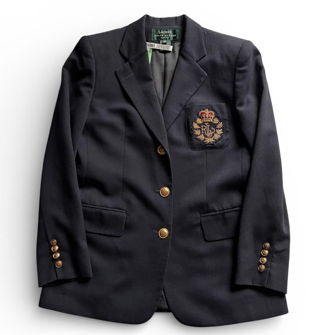 USA製 ローレンラルフローレン 紺ブレ 金ボタン モール刺繍 6P