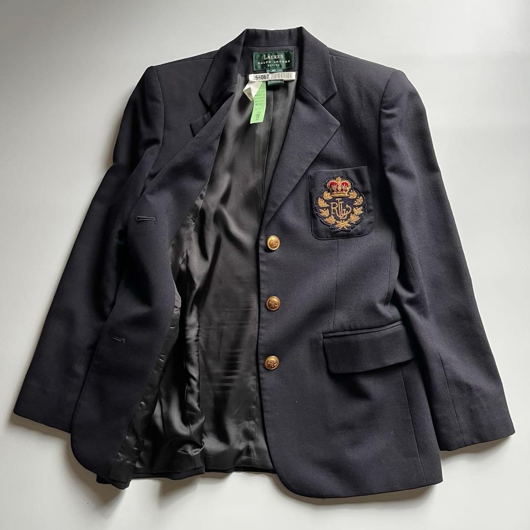 USA製 ローレンラルフローレン 紺ブレ 金ボタン モール刺繍 6P