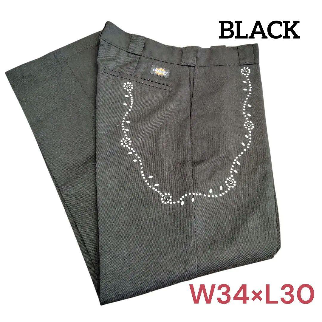 黒ディッキーズ874スタッズカスタム■W34×L30キムタク木村拓哉HTC