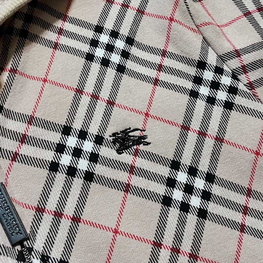 バーバリーブルーレーベル ノバチェック ホースロゴ刺繍 ジップアップパーカー