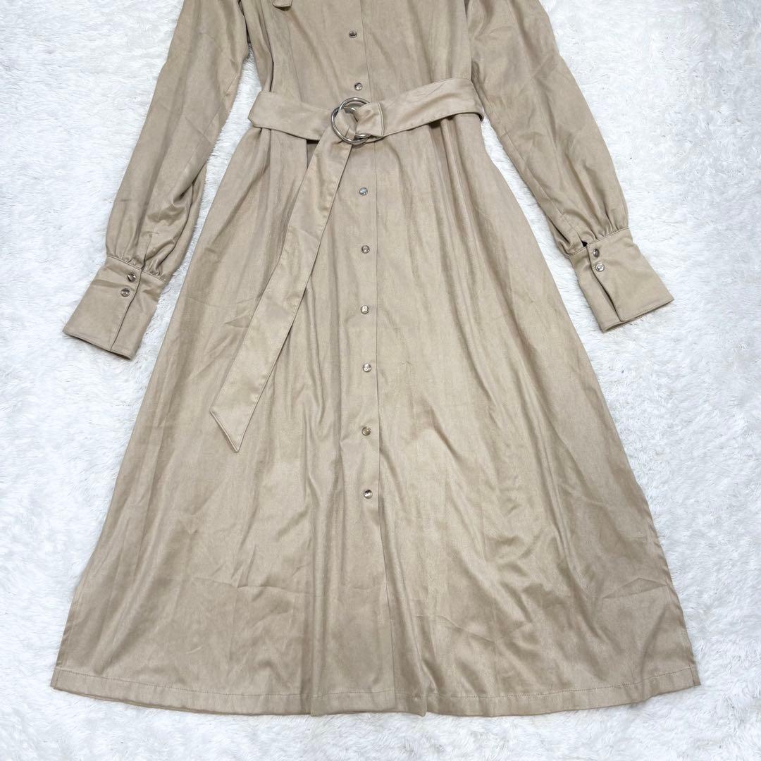 【美品✨】ミューラル 袖レース ベルト付 ボウタイロングワンピース ロングカフス