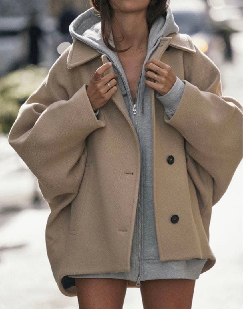 ZARA ショートウールブレンドコート　XS