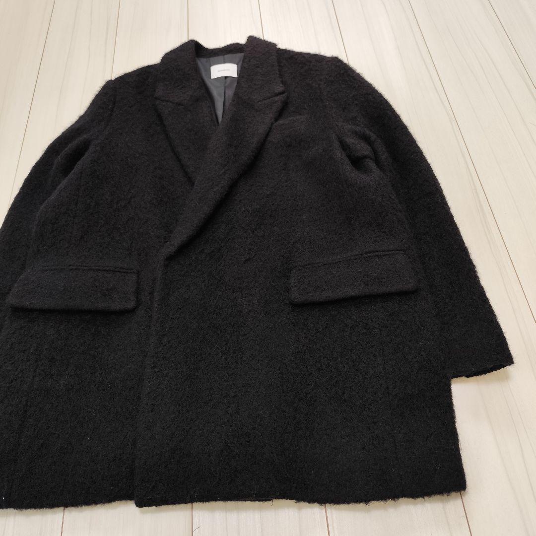 美品 MIESROHE シャギーダブルブレストジャケット ブラック サイズ1