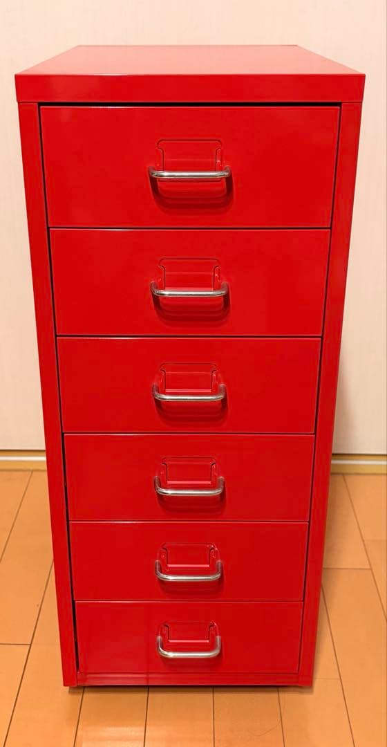 IKEA キャスター付き6段キャビネット HELMER（ヘルメル）　レッド