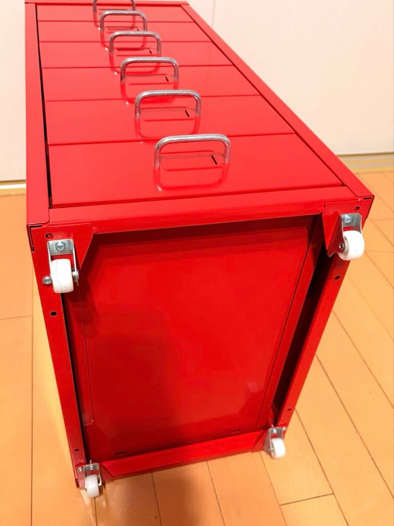 IKEA キャスター付き6段キャビネット HELMER（ヘルメル）　レッド