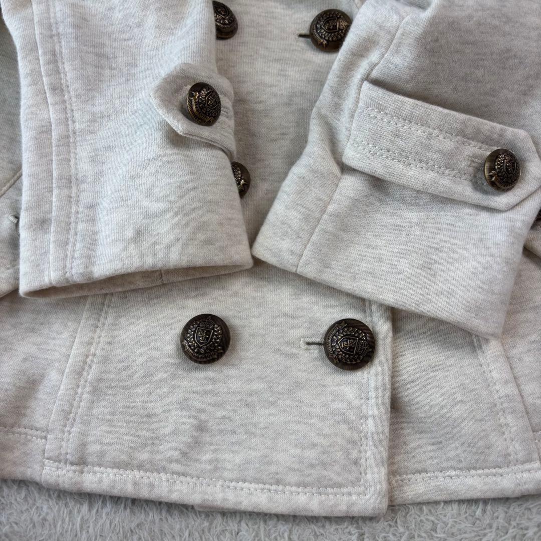 バーバリーブルーレーベル ライトグレー ダブルブレストジャケット ゴールドボタン