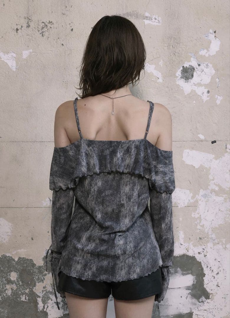 トップス BOHEMIAN SEOUL RUFFLE BLOUSE MARBLE