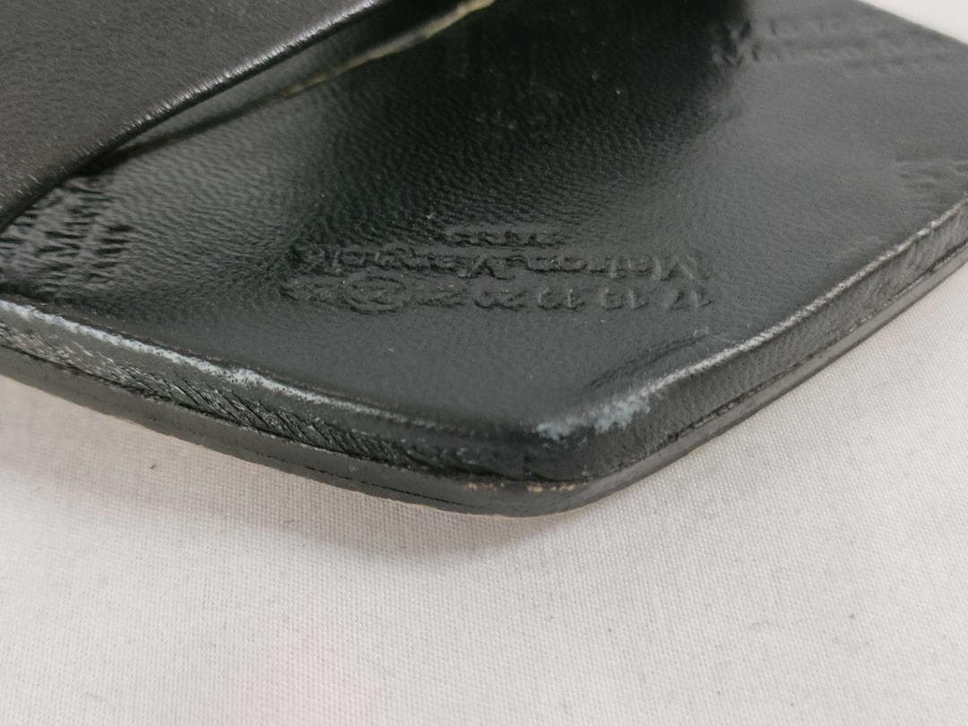 メゾンマルジェラ　レザー 4ステッチ サンダル ミュール　ブラック　37