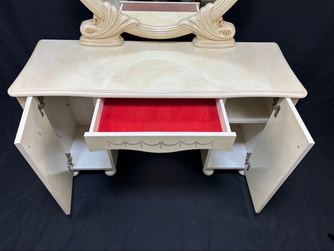 最高級イタリア家具レオナルド ドレッサー ロココ調 鏡台 化粧台Quincy’s