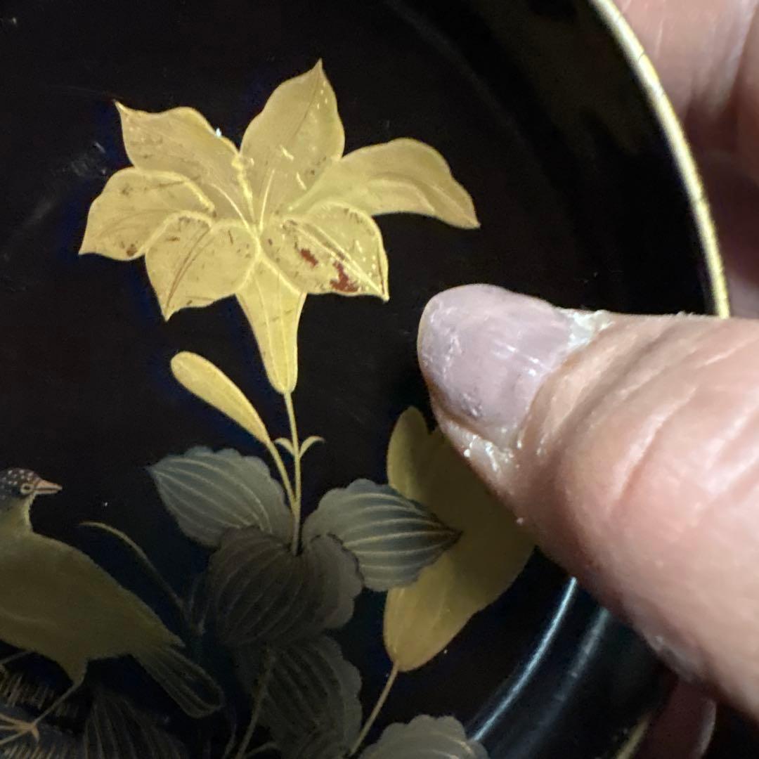 特別出品　アンティーク蒔絵が素敵な菓子皿10枚　鳥と花　風情あり　茶道具