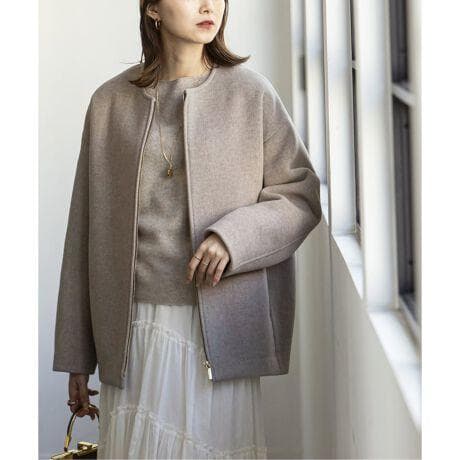 ★新品★ NOBLE ノーブル MTRカラーレス ジップショートコート