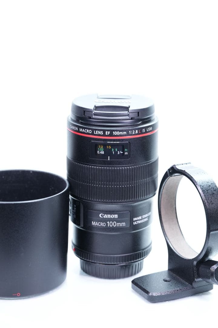 Canon EF 100mm f/2.8L IS USMマクロレンズ　三脚座付き