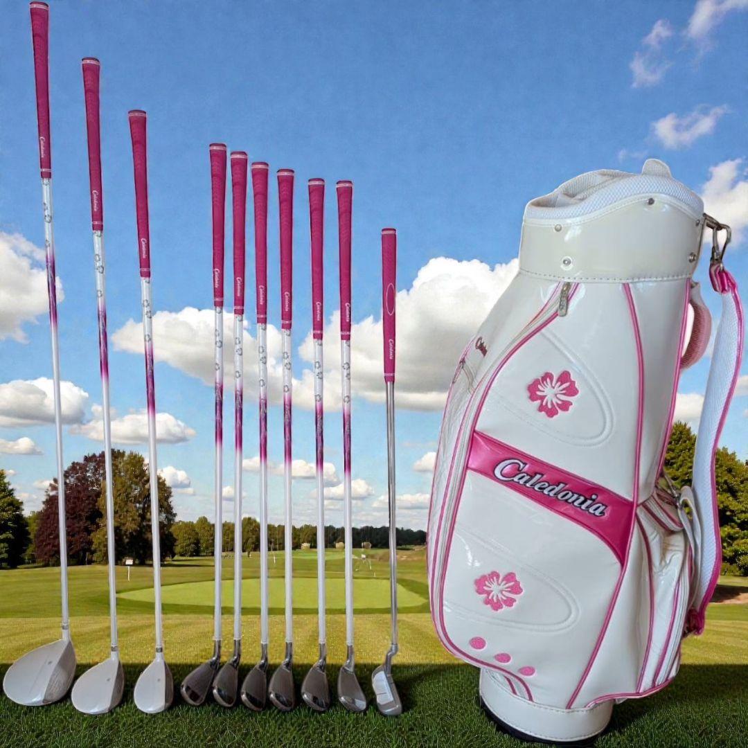 美品 カレドニア レディースゴルフフルセット CL-460α バッグ付き 10本