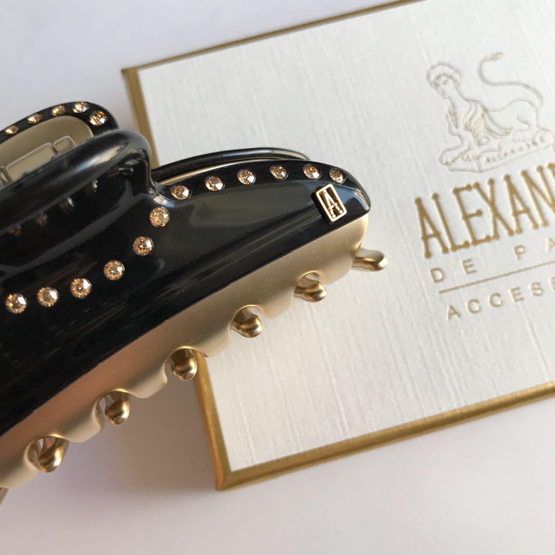 新品　アレクサンドルドゥパリ　ヘアクリップ M ヴァンドーム　黒　金