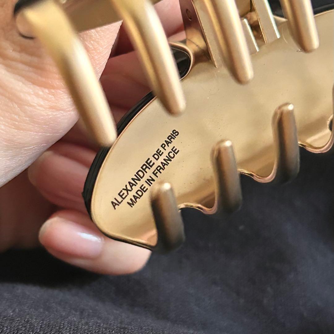 新品　アレクサンドルドゥパリ　ヘアクリップ M ヴァンドーム　黒　金