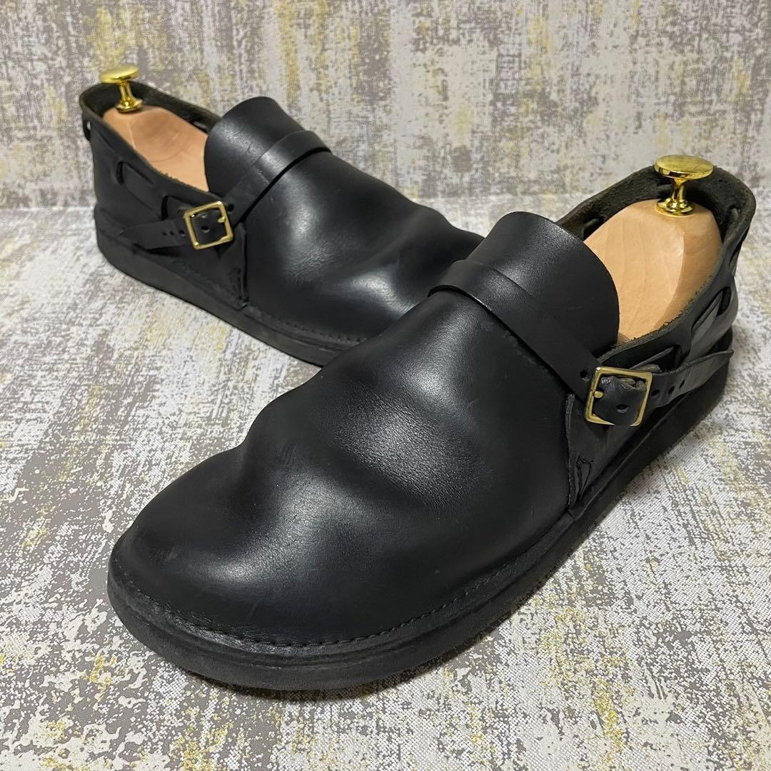 ★美品★オーロラシューズ ミドルイングリッシュ【26】ブラック ビブラムソール