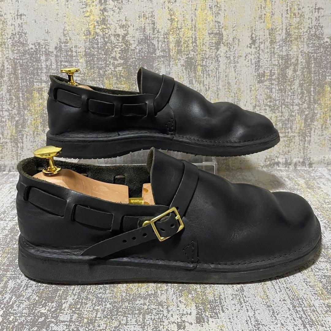 ★美品★オーロラシューズ ミドルイングリッシュ【26】ブラック ビブラムソール