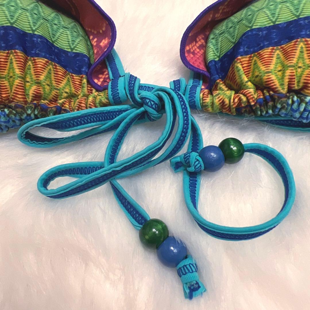 【新品未使用】PELADAブラジリアンビキニ　ブルー　ヒラヒラ　Mサイズ