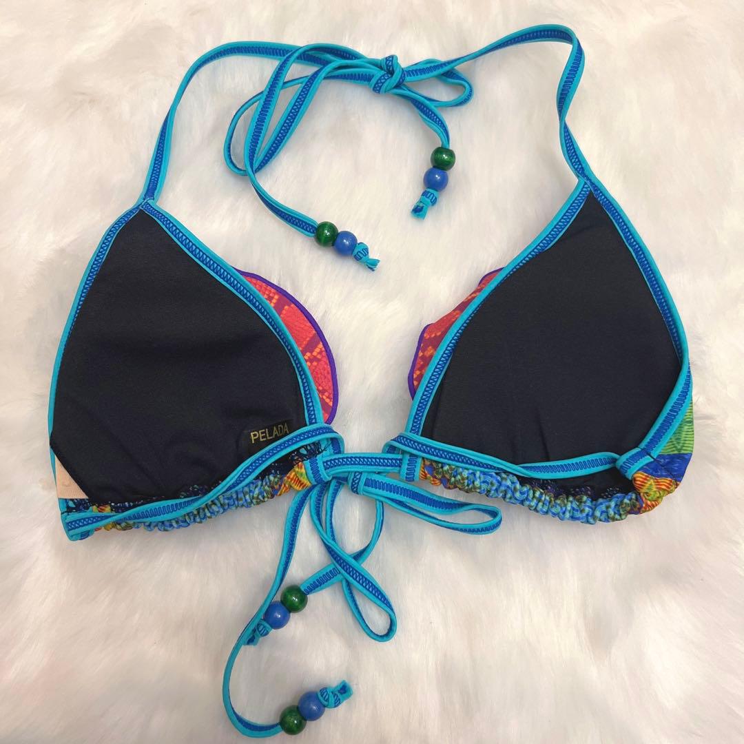 【新品未使用】PELADAブラジリアンビキニ　ブルー　ヒラヒラ　Mサイズ