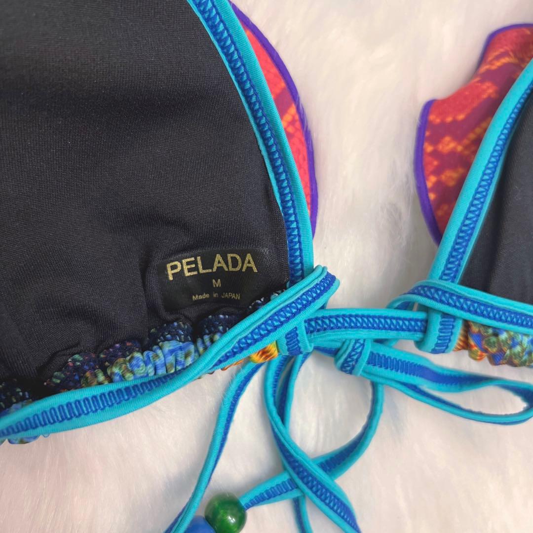 【新品未使用】PELADAブラジリアンビキニ　ブルー　ヒラヒラ　Mサイズ