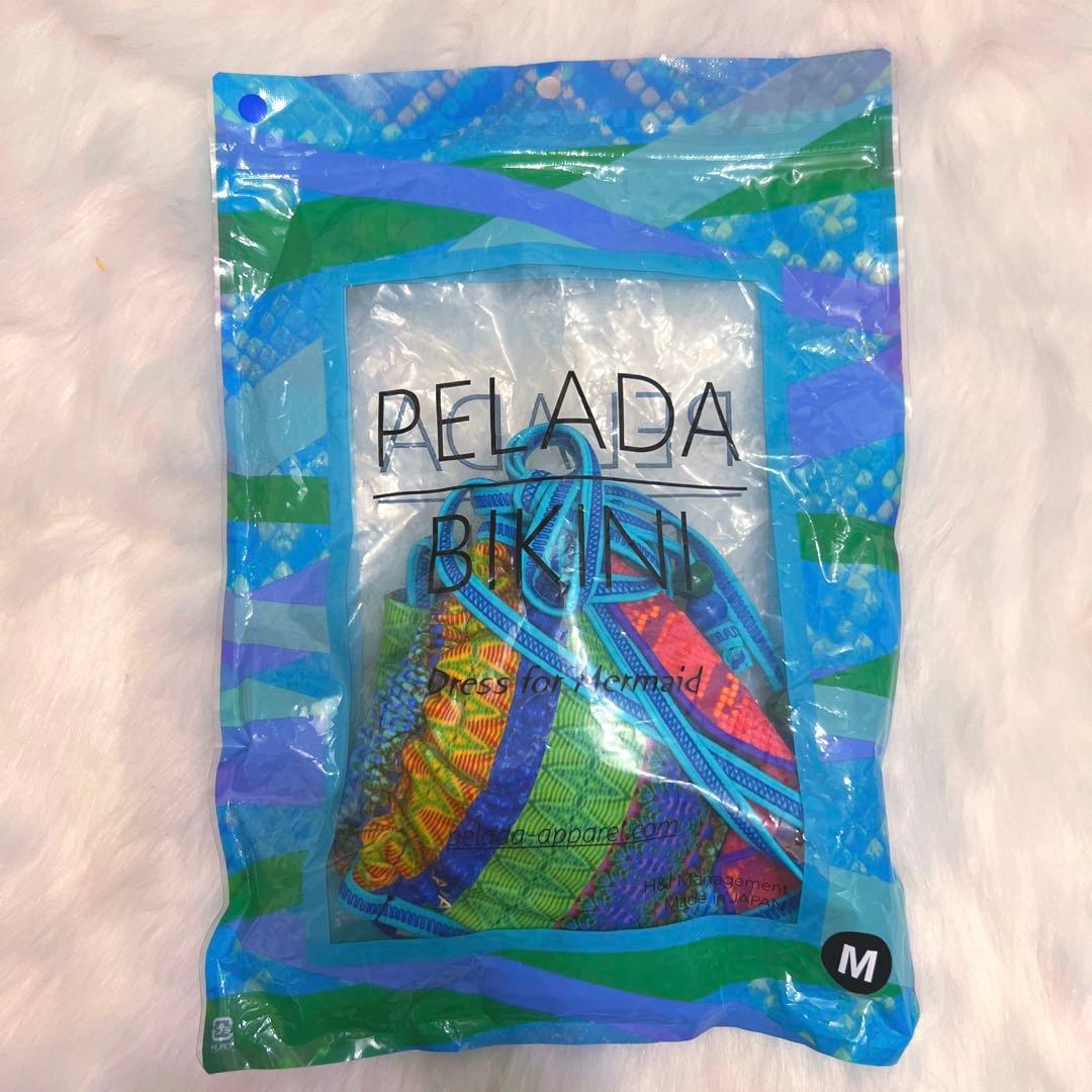 【新品未使用】PELADAブラジリアンビキニ　ブルー　ヒラヒラ　Mサイズ