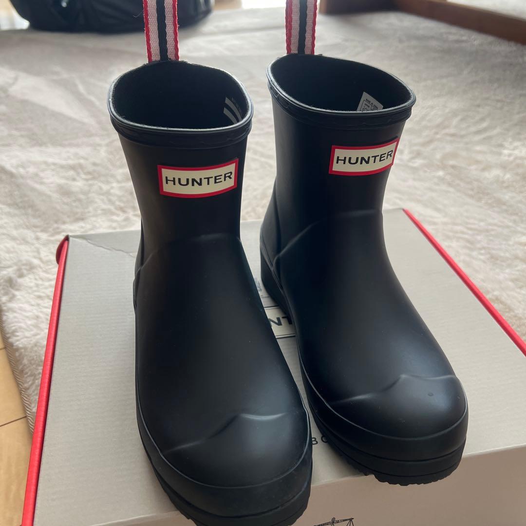 HUNTER ブラック レインブーツ ストライプ 公式　新品未使用