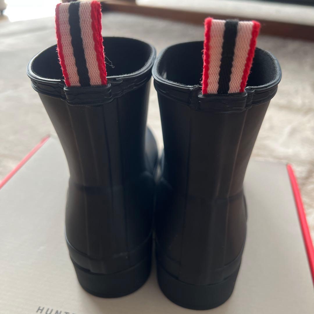HUNTER ブラック レインブーツ ストライプ 公式　新品未使用