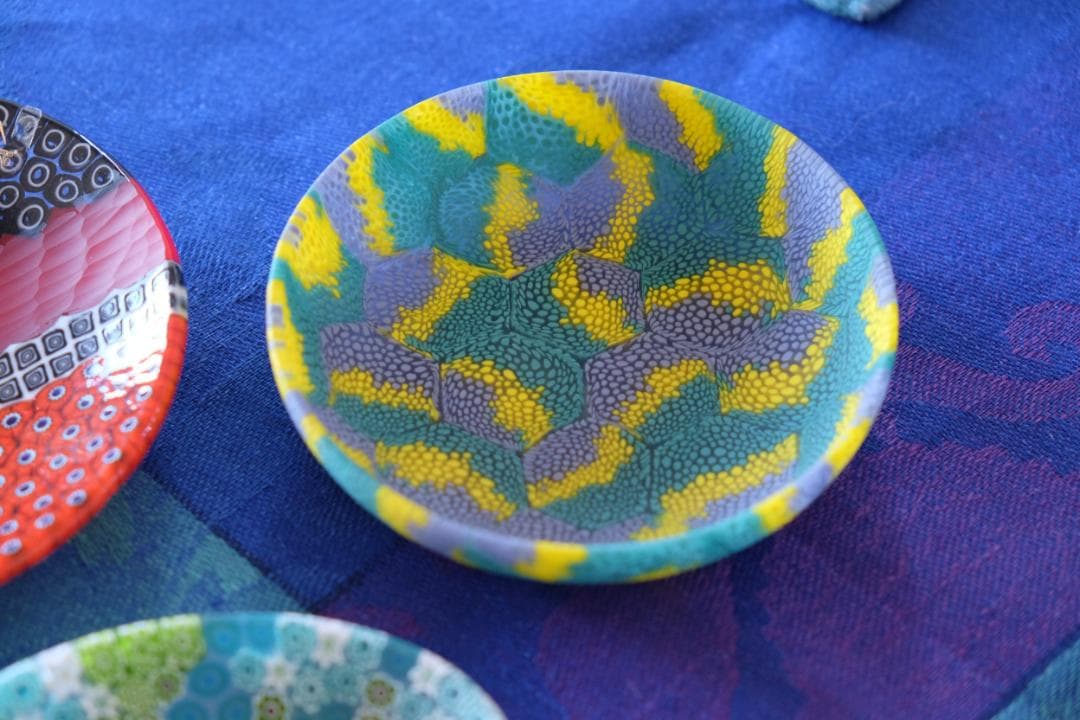 ベネチアンガラス ミルフィオリ プレート ムラノガラス ムリーニ 検/江波冨士子