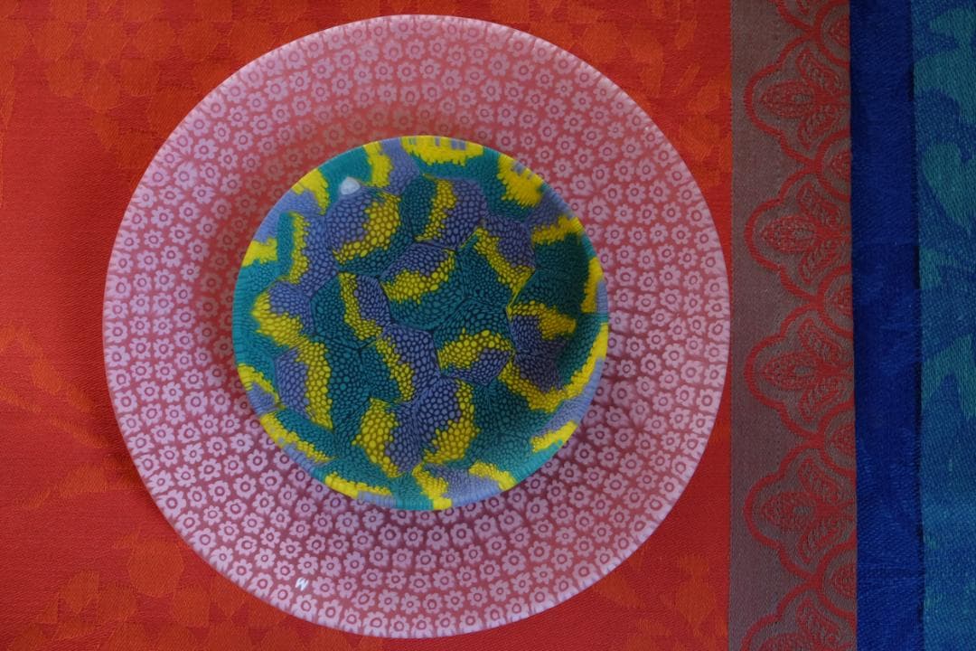 ベネチアンガラス ミルフィオリ プレート ムラノガラス ムリーニ 検/江波冨士子