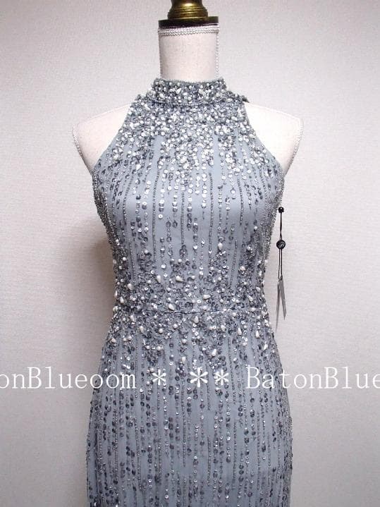 新品☆アドリアナパペル☆美スパンコール刺繍ドレス☆グレー☆演奏会ウェディング