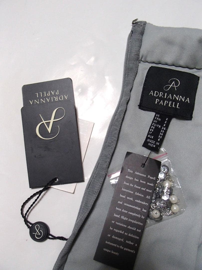 新品☆アドリアナパペル☆美スパンコール刺繍ドレス☆グレー☆演奏会ウェディング