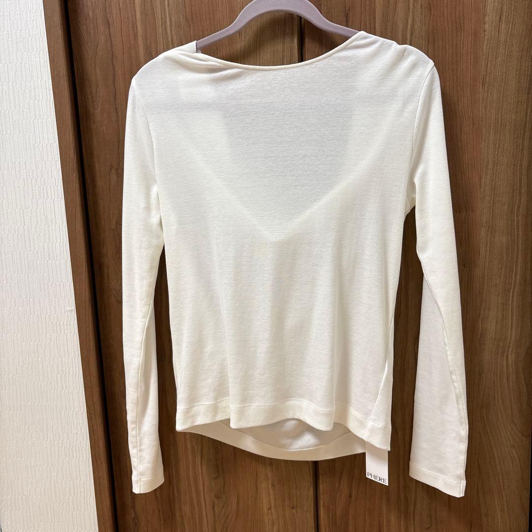 試着のみ　PHERE Scheat 2way drape tops_white