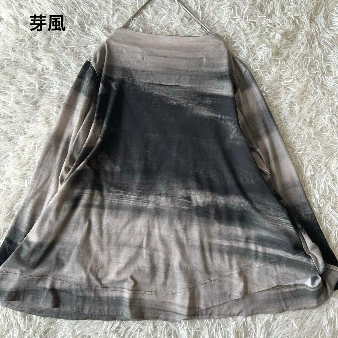 芽風　センソユニコ　ペイントプリント　カットソー　変形　ゆったり　ブラック