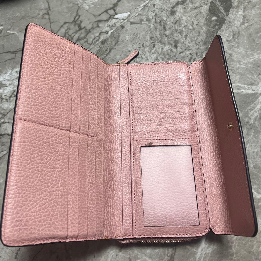 [グッチ] 財布 449347 レザー ラウンドジップ長財布 :ピンク