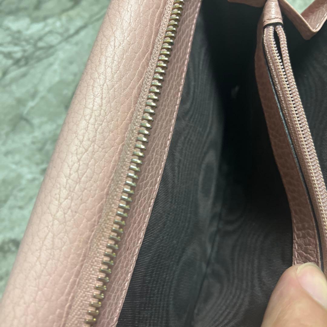 [グッチ] 財布 449347 レザー ラウンドジップ長財布 :ピンク