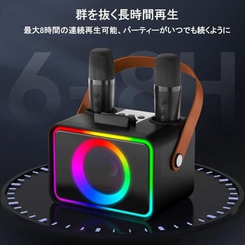 スピーカーセット カラオケ マイク 2本 Bluetooth5.3 カラオケセp