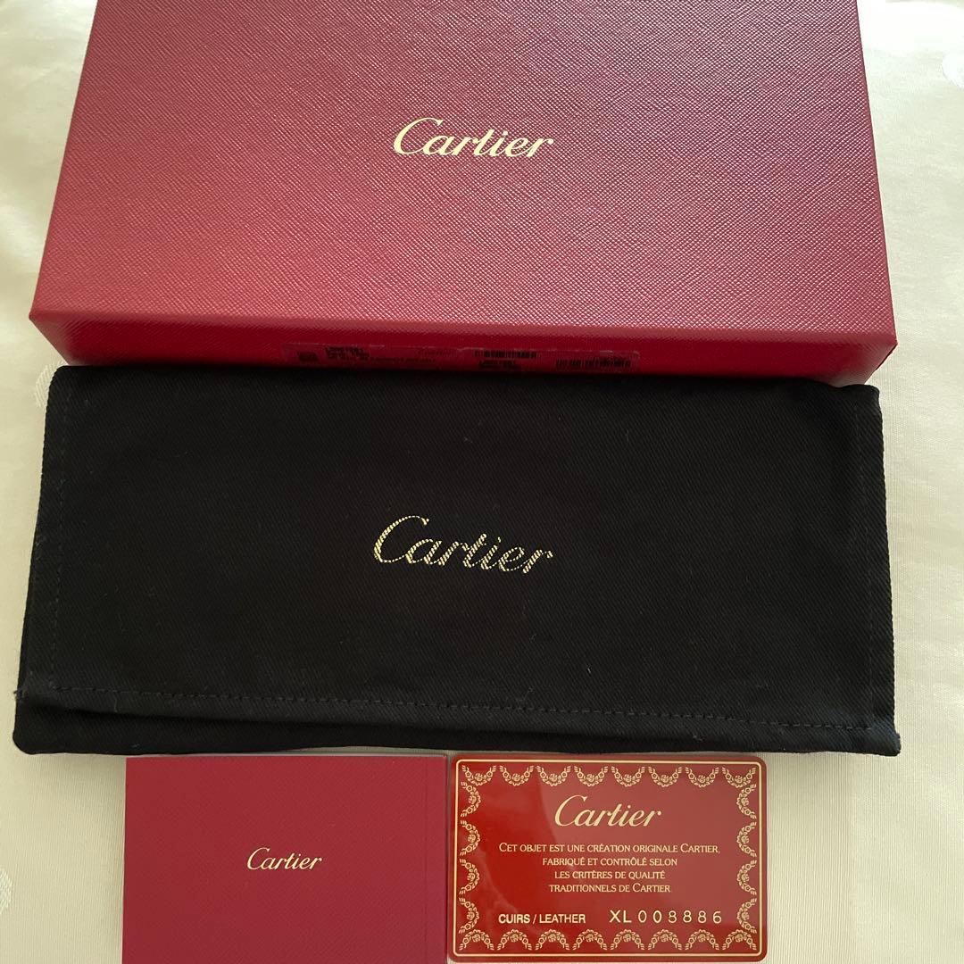Cartier ワインレッド happy birthday長財布