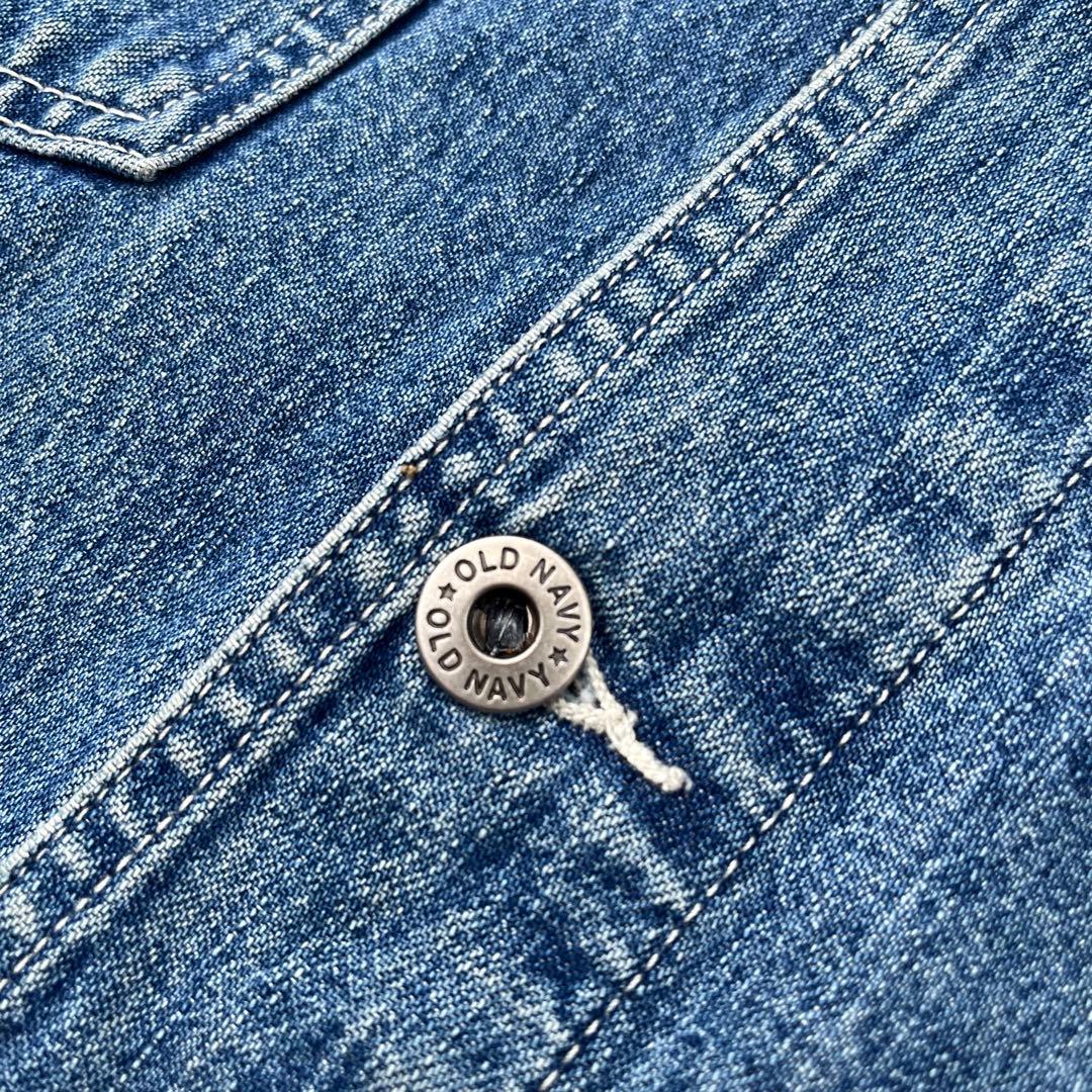 90s OLD NAVY デニムカバーオール 裏地ネル 襟コーデュロイ XL