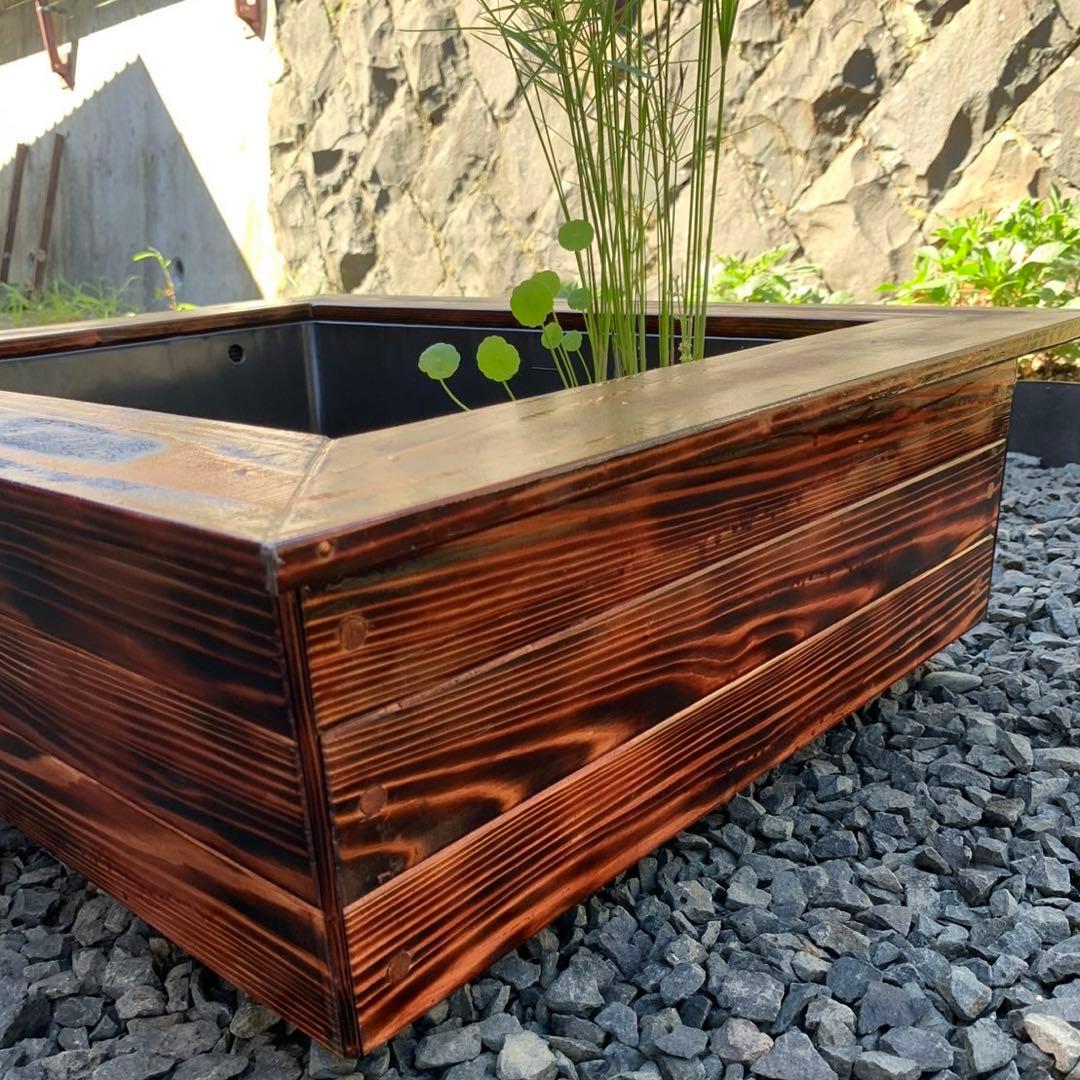 メダカ飼育ケース　ビオトープ木枠NVボックスセットトロ舟 40リットル