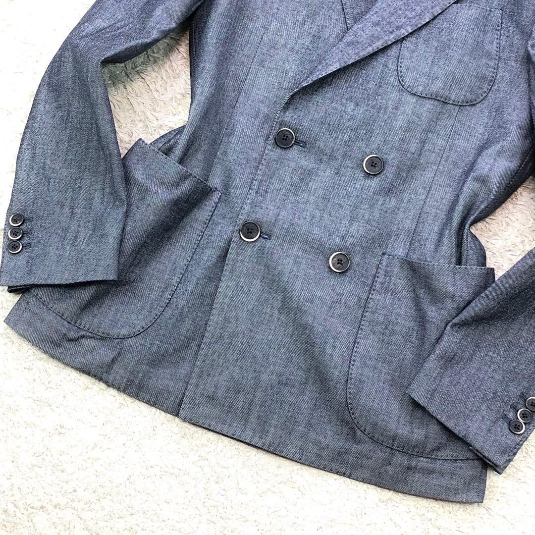 美品⭐ラルディーニ ダブルブレスト テーラードジャケット ウール コットン 44