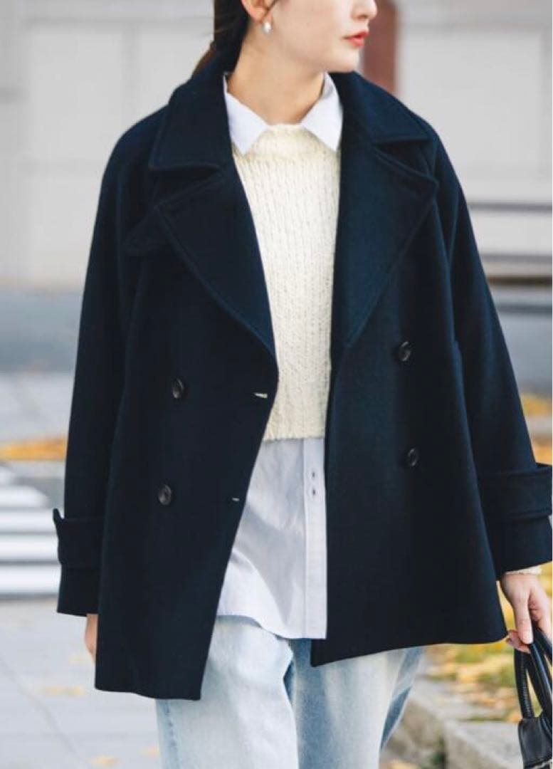 新品　URBAN RESEARCH スーパー100メルトンPコート　D.NAVY