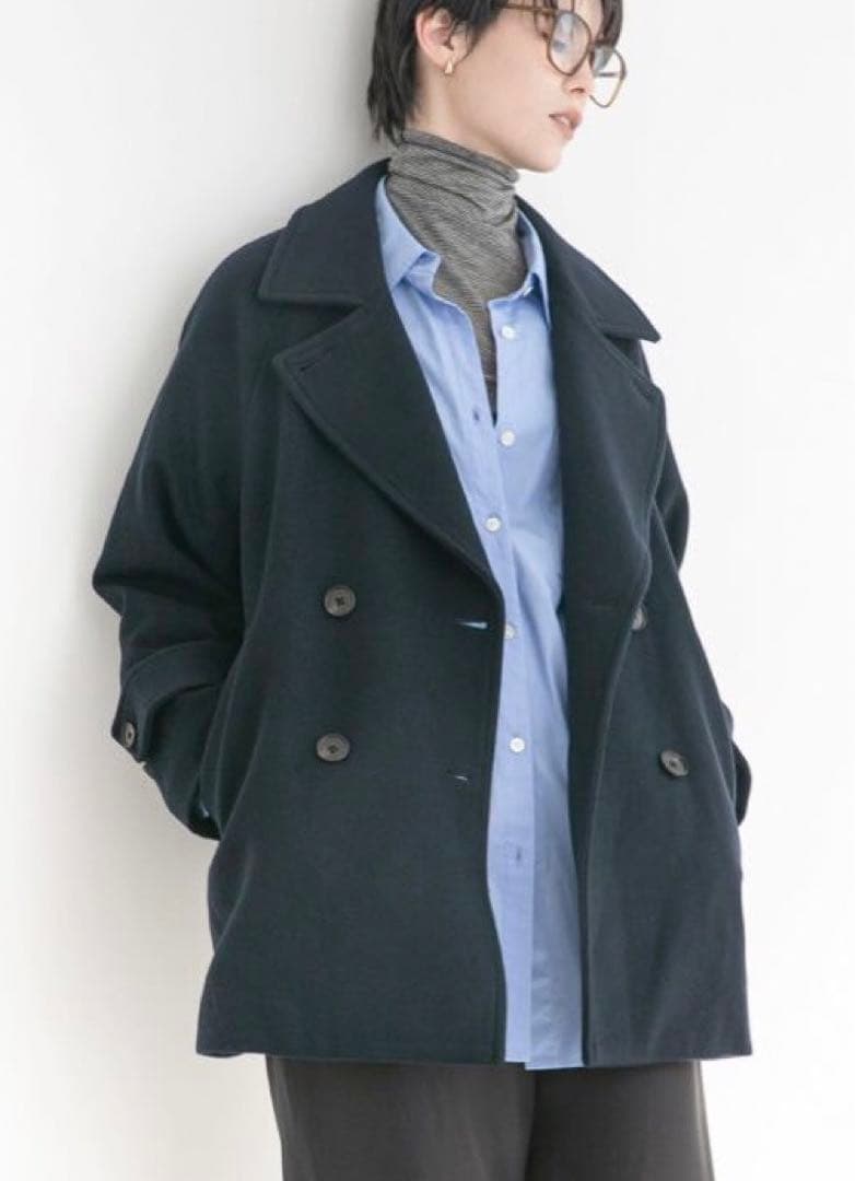 新品　URBAN RESEARCH スーパー100メルトンPコート　D.NAVY