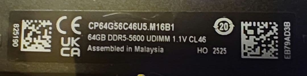 PCメモリ DDR5 64GBx2 128GB CP2K64G56C46U5