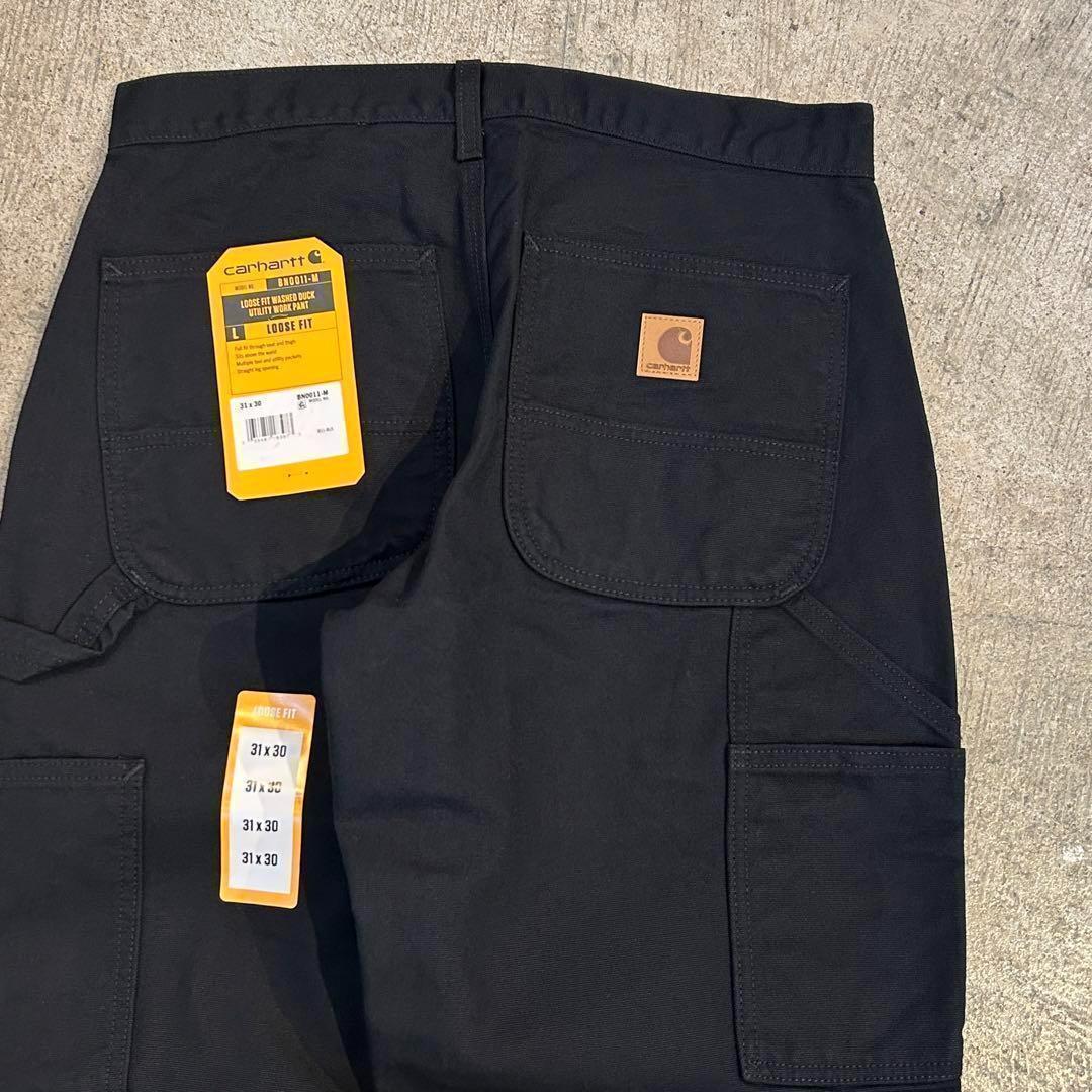 新品 カーハート B11 ウォッシュド ダック ペインター パンツ黒 31x30