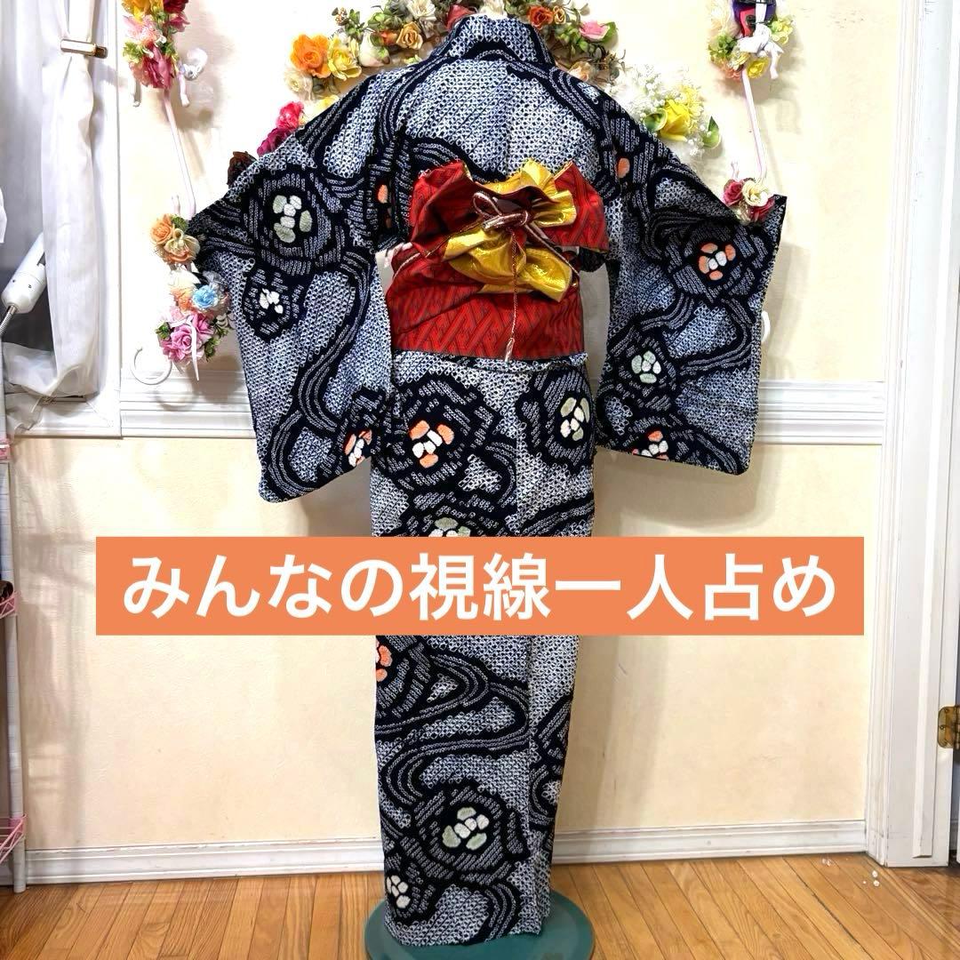 有松鳴海絞り伝統工芸❤️半幅帯レース つまみ細工ハンドメイド帯留め5点セット‼️銘品