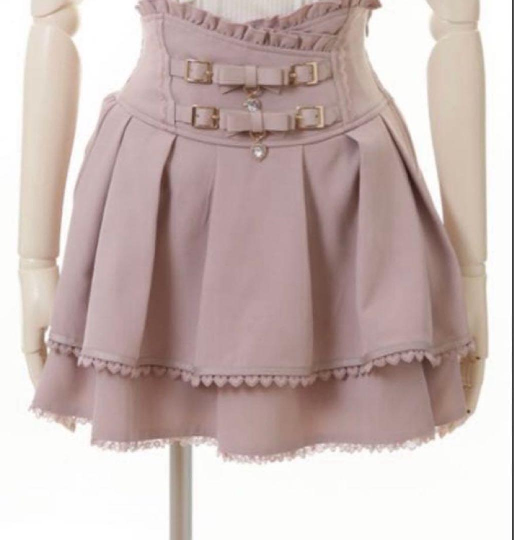 LIZLISA リズリサ 2連リボンベルトスカパン ピンク