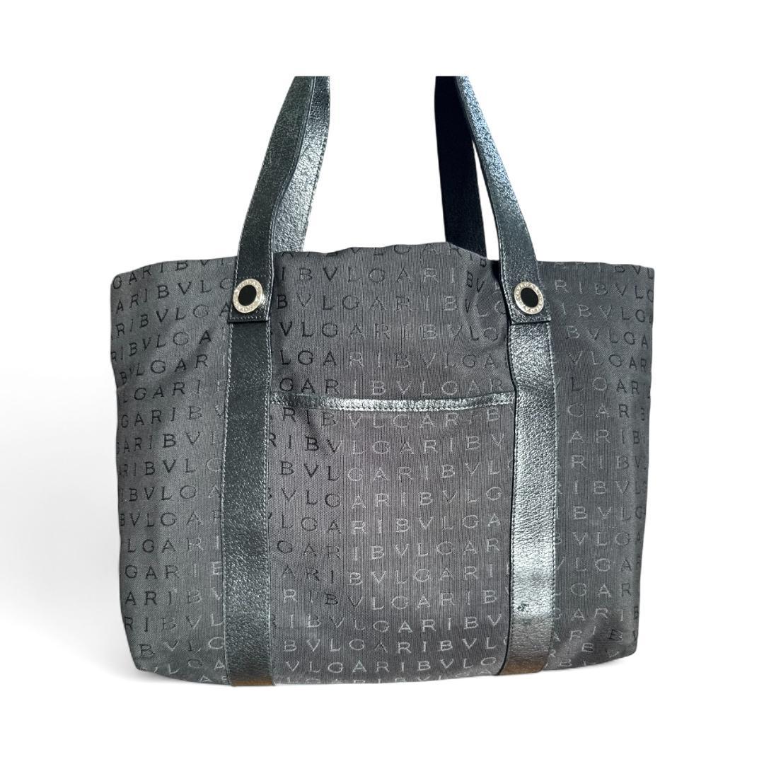 BVLGARI ブルガリ トートバッグ ロゴマニア ブラック
